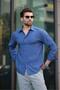 Blue Basic Long Sleeve Men's Shirt E6762 - 2