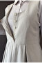 Linen Buttoned Jie Long Vintage Dress Stone White - 2