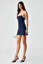 Sefrun Women's Hanging Neck Regular Sleeveless Short Navy Dress