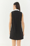 Women's Black Lace Collar Bow Detailed Double Mini Dress 2051 60283317 - 7