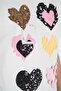 100% Cotton Girls' White Heart Sequined Short Sleeve T-Shirt / Different Color Options - 5