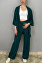 Women's Emerald Green Palazzo Trousers - Kimono Set - 3
