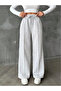 Mnk Sport Women's piped Wide Leg Sweatpants Gray