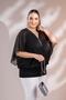 3330365 Women's Zippered Chiffon Blouse Black - 7