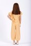 Mustard Colored Girl's Tracksuit Set with Ruffled Sides - 4