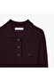 Women's Long Sleeve Polo Neck Wool Claret Red Dress - 6