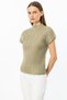 Accordion Fabric Mock Neck Blouse 25Yekl03908 - 2