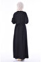 Embroidered Şile Fabric Dress 6000-01 Black - 3