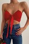 Chain Strap Crop Bustier T-Shirt - 4
