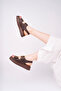 Women's Coffee Skin Adjustable Double Buckle Back Elastic Comfort Sandals - 3
