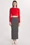 Women's Slim Fit Viscose Striped Regular Waist Skirt - 3