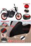 Qj Trx12 Tarpaulin Topcase Compatible Motorcycle Tarpaulin (Grey-Black Red Stitched)