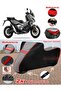 Voge Sr4 Maxi 350 Tarpaulin Topcase Compatible Motorcycle Tarpaulin (Grey-Black Red Stitched)