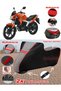 Lifan Lf150-10B Tarpaulin Topcase Compatible Motorcycle Tarpaulin (Grey-Black Red Stitched)