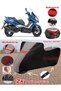 Kymco Downtown 350I Abs Tarpaulin Topcase Compatible Motorcycle Tarpaulin (Grey-Black Red Stitched)