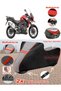 Triumph Tiger 1200 Xr Tarpaulin Topcase Compatible Motorcycle Tarpaulin (Grey-Black Red Stitched)