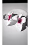 White pink enamel detail half flower model earrings - 3