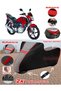 Bisan Tornado Fkt 150 Tarpaulin Topcase Compatible Motorcycle Tarpaulin (Grey-Black Red Stitched)