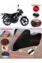 Kral Motor Kr-125-7 Tarpaulin Topcase Compatible Motorcycle Tarpaulin (Grey-Black Red Stitched)