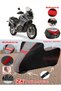 Motorcycle Tarpaulin Compatible with Aprilia Caponord 1000 Etv Abs Tarpaulin Topcase (Grey-Black Red Stitched)
