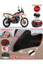 Ktm 890 Adventure R Tarpaulin Topcase Compatible Motorcycle Tarpaulin (Grey-Black Red Stitched)