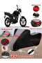 Regal Raptor Dd Spt 350 Tarpaulin Topcase Compatible Motorcycle Tarpaulin (Grey-Black Red Stitched)