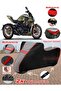 Ducati Diavel V4 Tarpaulin Topcase Compatible Motorcycle Tarpaulin (Grey-Black Red Stitched)