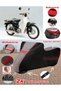 Honda C90 Super Cub Tarpaulin Topcase Compatible Motorcycle Tarpaulin (Grey-Black Red Stitched)