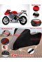 Mv Agusta F4R Tarpaulin Topcase Compatible Motorcycle Tarpaulin (Grey-Black Red Stitched)