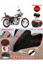 Keeway Super Shadow 250 Tarpaulin Topcase Compatible Motorcycle Tarpaulin (Grey-Black Red Stitched)
