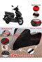 Yamaha Xmax 300 Tech Max Tarpaulin Topcase Compatible Motorcycle Tarpaulin (Grey-Black Red Stitched)