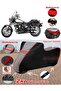 Keeway Land Cruiser 250 Tarpaulin Topcase Compatible Motorcycle Tarpaulin (Grey-Black Red Stitched)