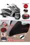 Piaggio X10 350 Tarpaulin Topcase Compatible Motorcycle Tarpaulin (Grey-Black Red Stitched)