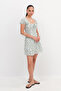 Floral Print Short Dress E17075