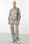 Patterned Wide Leg Trousers Zebra Pattern 52506-25 - 5