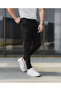 Men's Black Italian Cut High Quality Stretchy Stretch Fabric Ankle-Length Fabric Trousers - 6
