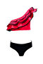One Shoulder Ruffled Water Stone Detailed 50Uv Girls Bikini Set by Nessi Byrd