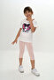Girl's Summer T-Shirt & Leggings Set with Ruffles and Kuromi Pattern - 4