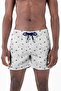 Water Repellent Digital Printed Men's Beach Shorts Swimwear - 0204-White