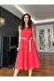 Orange Rope Belted Scallop Dress