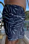 Large Size Water Repellent Digital Printed Men's Beach Sea Shorts Swimsuit - 273-Navy Blue - 3