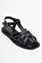 Andres Black Genuine Leather Women's Sandals - 3