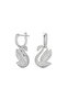 5647545 Earring Iconic Swan:pe Hoop Earrings Whi/rhs