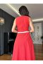 Orange Rope Belted Scallop Dress - 7