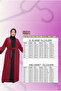 57204 plus size patı Paneled etamine robe abaya - burgundy-black - 3
