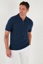 Cotton Regular Fit Half Zipper Polo Neck t Shirt Men's Polo Collar t Shirt 5903008 - 4
