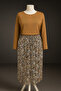 WOMEN'S MOTHER COMBINATION PATTERNED EMBROIDERED COMBINATION BLUZE - PATTERNED SKIRT BOTTOM TOP SET MOTHER'S DAY