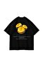 Vortex Static Printed Oversize Unisex Black Tshirt - 2