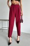 Women's Burgundy Vest Pants Double Set - 8
