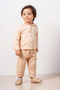 Baby Kids Brown- Salmon Hooded Cotton 2 Piece Set First Ben Trend Fashion Bottom Top Set